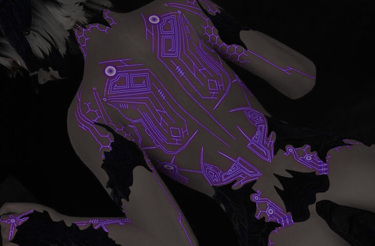 Cyber body with color change with lipstick